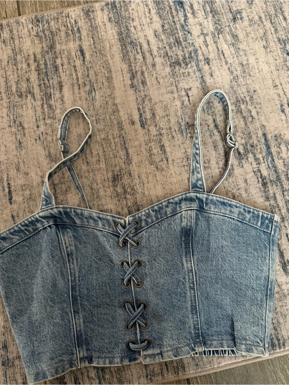 NWT Social Tourist Denim Crop Top